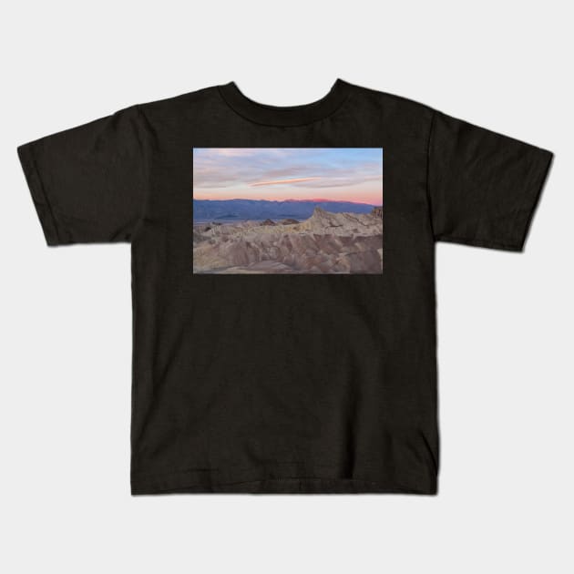 First Light at Zabriskie Kids T-Shirt by jvnimages